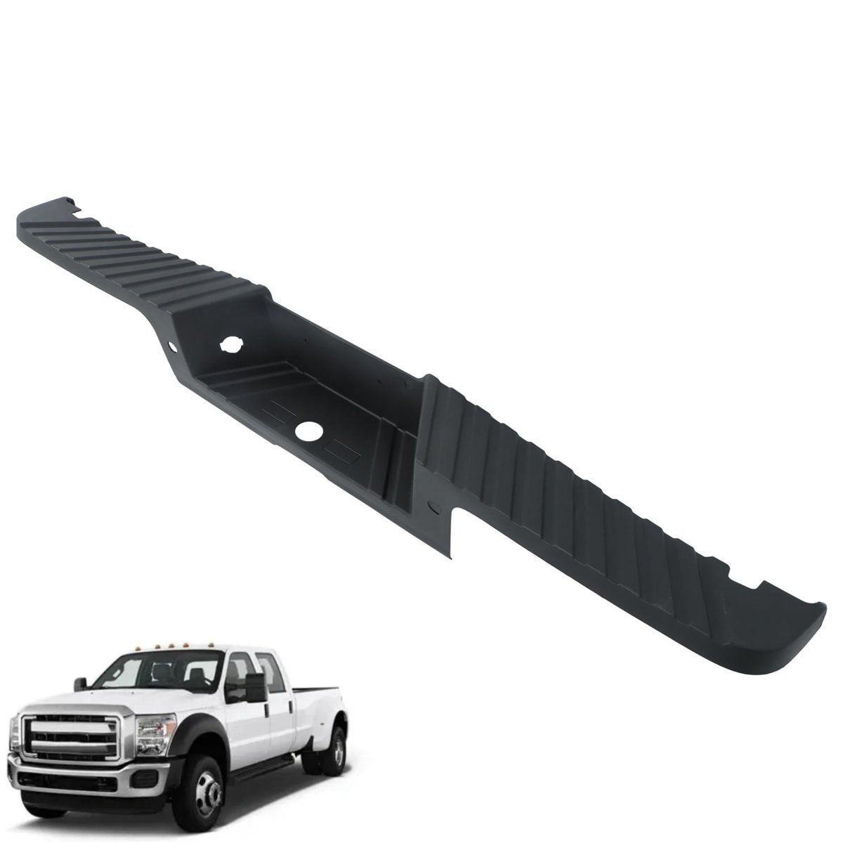 Rear Bumper Step Pad Replacement For F250 F350 F450 2008 2016 With Park Assist Sensor Holes Black Plastic Dc3z17b807da