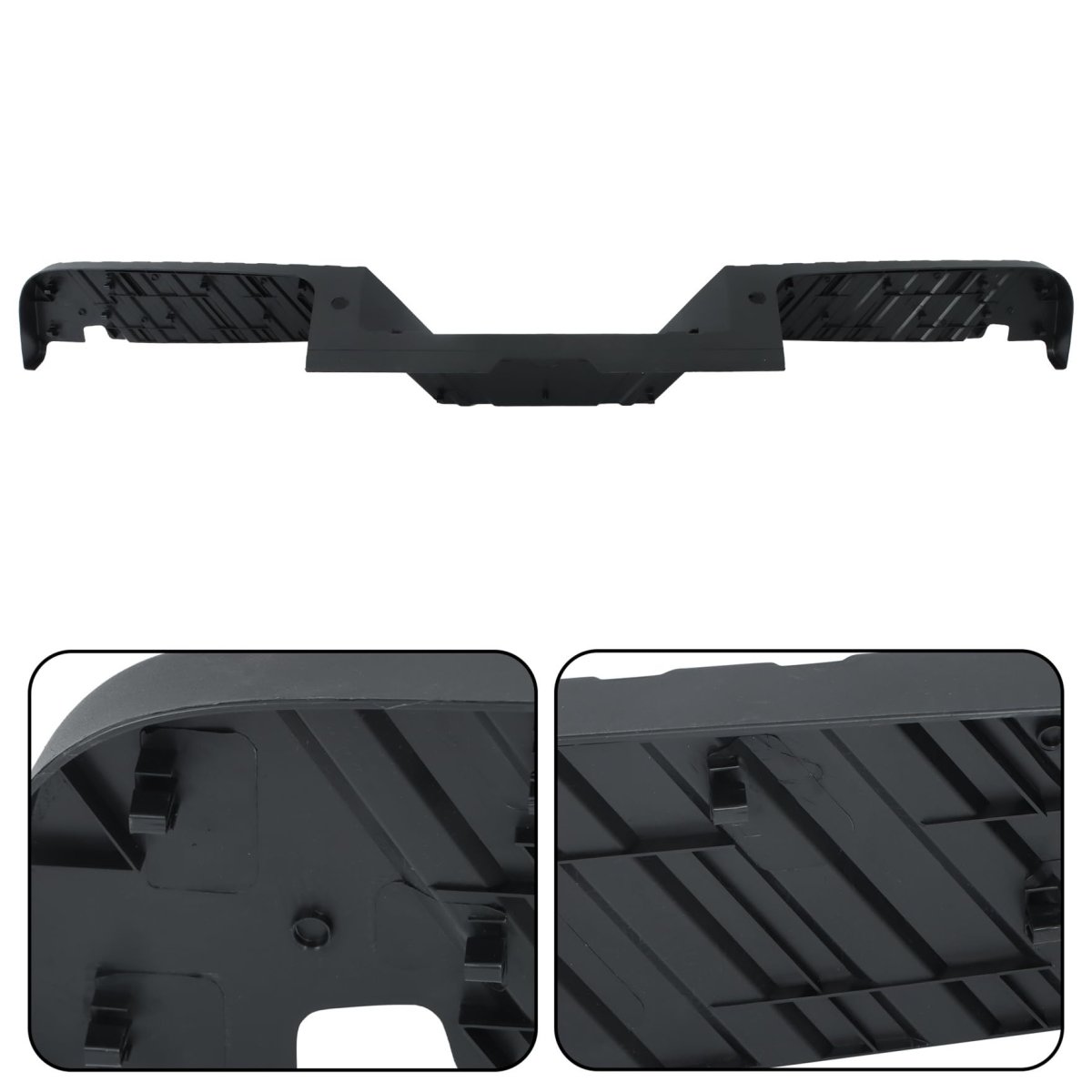 Rear Bumper Step Pad Replacement For F250 F350 F450 2008 2016 With Park Assist Sensor Holes Black Plastic Dc3z17b807da