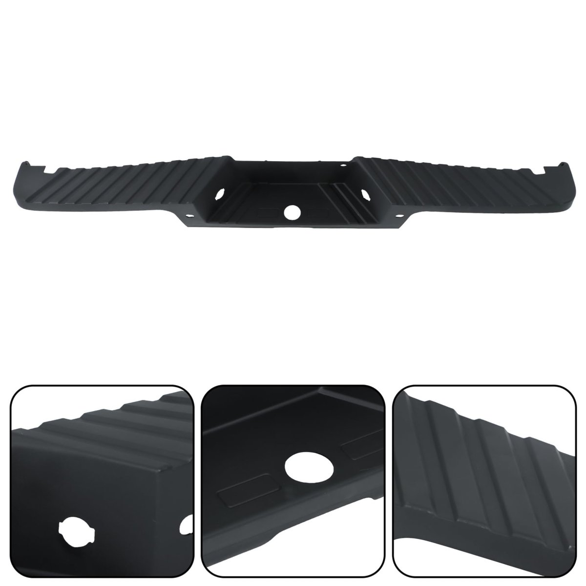 Rear Bumper Step Pad Replacement For F250 F350 F450 2008 2016 With Park Assist Sensor Holes Black Plastic Dc3z17b807da