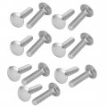 M10 X 45mm 304 Stainless Steel Round Head Fully Thread Carriage Bolts 14pcs 