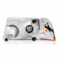 Headlight Assembly Pair Replacement Ford For Ranger 2001-2011 Chrome Housing Amber Reflector Clear Lens Driver Passenger Side