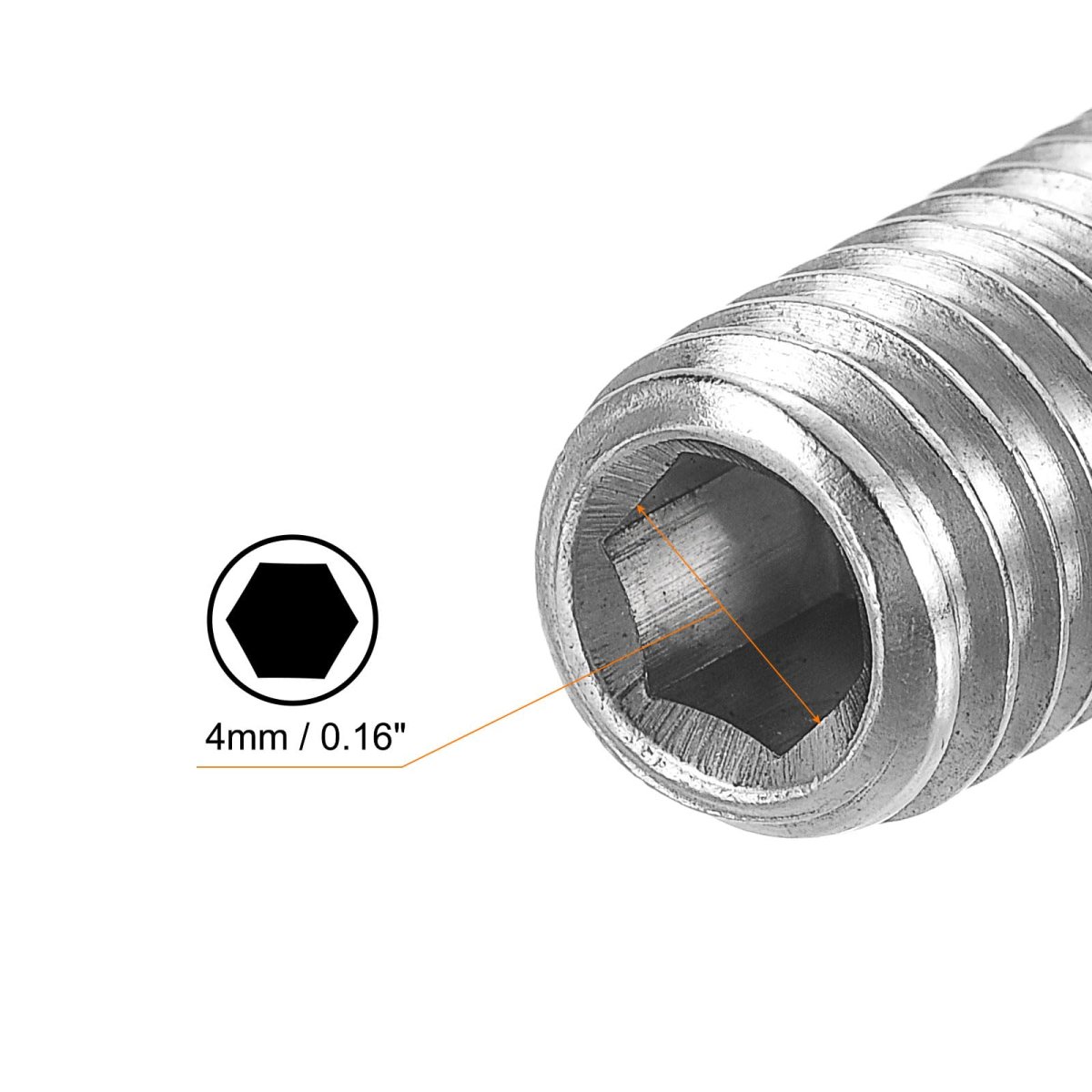 Ball Point Set Screws M8 X 12mm 304 Stainless Steel Metric Spring Hex Socket Screw 20pcs