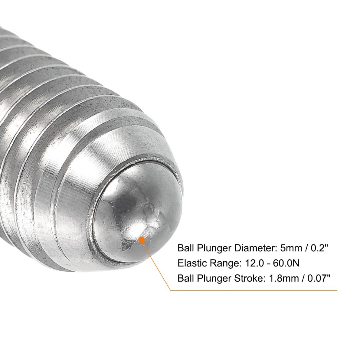 Ball Point Set Screws M8 X 12mm 304 Stainless Steel Metric Spring Hex Socket Screw 20pcs