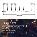 Domlum Mini Christmas Lights Color Changing Outdoor String 2 Pack 23ft 100l 120v Ul Plug Extendable Xmas Tree