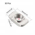 Uxcell Sliding T Slot Nuts M8 Half Round Roll In T-nut For 4545 Series Aluminum Extrusion Profile Carbon Steel Nickel-plated