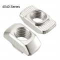 Uxcell Sliding T Slot Nuts M8 Half Round Roll In T-nut For 4545 Series Aluminum Extrusion Profile Carbon Steel Nickel-plated