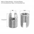 Uxcell Self Tapping Threaded Inserts 15pcs Inner M6-1 Outer M10x14 303 Stainless Steel Slotted Thread Repair Nuts