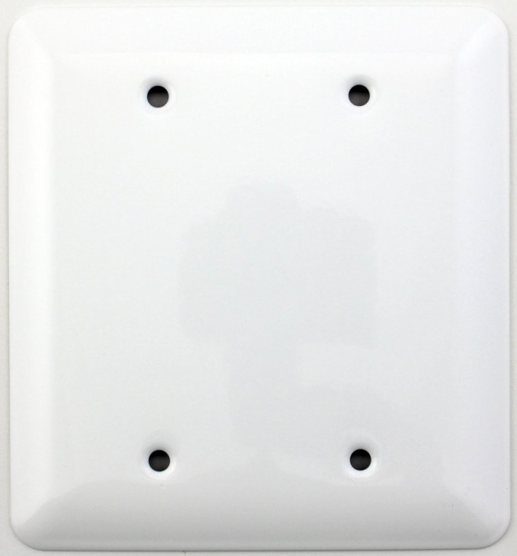 Mulberry Princess Style White 2 Gang Blank Switch Plate