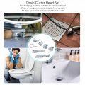 Drain Line Cleaner Tool 0 63 Inch Chuck Cutter Head Set Manganese Steel Easy Installation Dredging Machine Parts With Spring