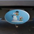 Robin And Riddler Snowball Fight Oval Tow Trailer Hitch Cover Plug Insert