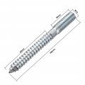 Uxcell M10 Hanger Bolts Length 4 100mm Double Headed Self-tapping Screw 10mm Wood Joint Furniture Legs 8pcs