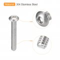 Uxcell 6-32x1 Button Head Socket Cap Screws 50pcs 304 Stainless Steel Fasteners Hex Bolts Full Thread Drive