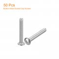 Uxcell 6-32x1 Button Head Socket Cap Screws 50pcs 304 Stainless Steel Fasteners Hex Bolts Full Thread Drive
