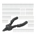 Heavy Duty Manual Double Handled Riveting Gun Tool Set 1 4 In Riveter With 5 Interchangeable Heads And 200 Aluminum Blind 