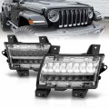 Amerilite For 2018-2020 Jeep Wrangler Jl Sport Model Full Led Drl Sequential Bumper Parking Lamp Turn Signal Lights Set