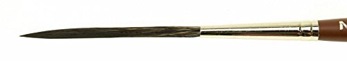 Andrew Mack Size 2 Series Long Bob Pinstriping And Scrolling Brush Black Synthetic Blue Squirrel Blended 1 3 4 Hair Length