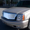 Compatible With Cadillac Escalade Esv Ext Abs Plastic Oe Style Vertical Front Grille Chrome 2nd Gen Gmt800
