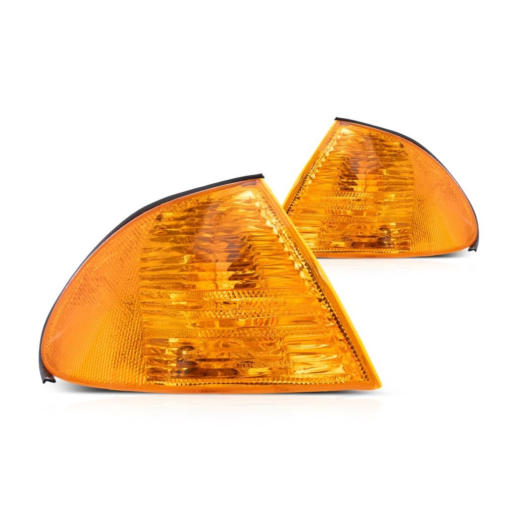 Pair Park Signal Marker Light Combo For 1999 2000 Bmw 323i E46 Sedan 4dr Wagon Driver And Passenger Side With Amber Lens