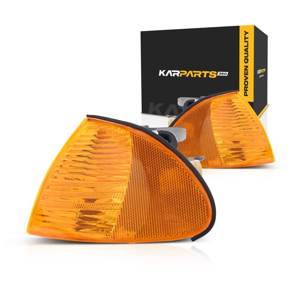 Pair Park Signal Marker Light Combo For 1999 2000 Bmw 323i E46 Sedan 4dr Wagon Driver And Passenger Side With Amber Lens