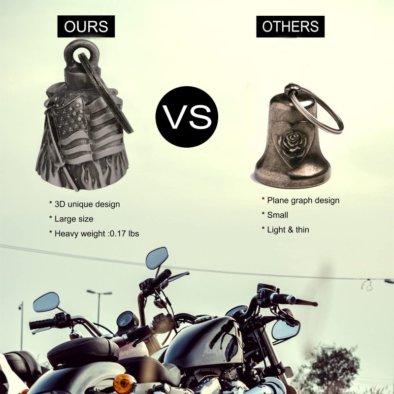 Dream Apparel Motorcycle Us Flag Rider Bell For Bikers Heavy Spirit Bells Accessory And Key Chain Luck Dbl4-l
