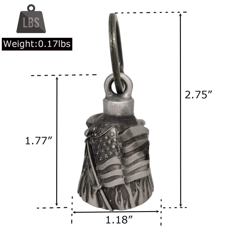 Dream Apparel Motorcycle Us Flag Rider Bell For Bikers Heavy Spirit Bells Accessory And Key Chain Luck Dbl4-l