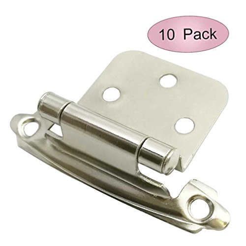 Smbbit Traditional Cabinet Hinge Variable Overlay 10 Pack Bright Nickel