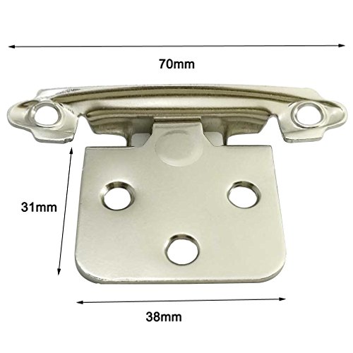 Smbbit Traditional Cabinet Hinge Variable Overlay 10 Pack Bright Nickel