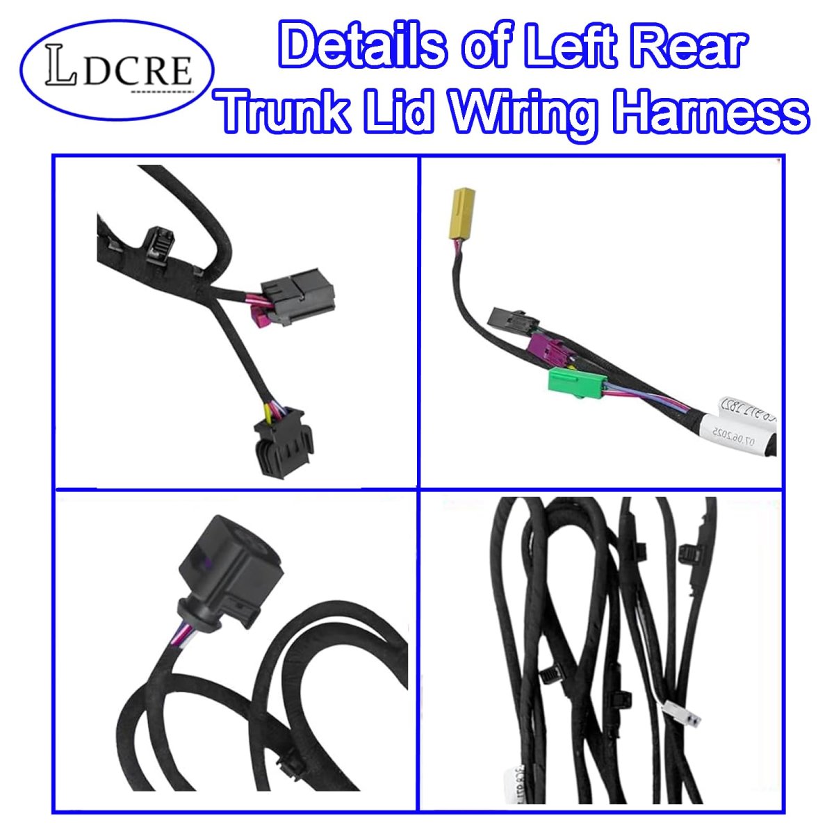 Left Rear Trunk Lid Wiring Harness 3c8971182j For Vw Passat Cc 2010 2017 Tailgate Electrical Cable Replacement