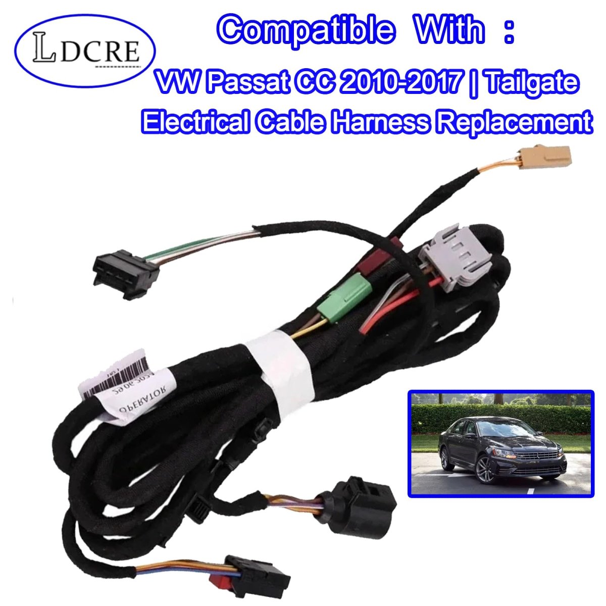 Left Rear Trunk Lid Wiring Harness 3c8971182j For Vw Passat Cc 2010 2017 Tailgate Electrical Cable Replacement