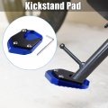 Uxcell 1 Set Aluminum Alloy Motorcycle Kickstand Plate Pad For Honda Cb125r 2018-2021 Extension Foot Support With Wrench Blue