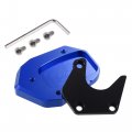 Uxcell 1 Set Aluminum Alloy Motorcycle Kickstand Plate Pad For Honda Cb125r 2018-2021 Extension Foot Support With Wrench Blue