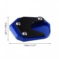 Uxcell 1 Set Aluminum Alloy Motorcycle Kickstand Plate Pad For Honda Cb125r 2018-2021 Extension Foot Support With Wrench Blue