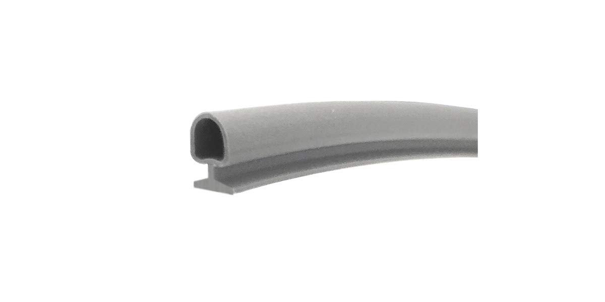 Gray Vinyl Shower Door Bulb Seal For Frameless Doors 20 Ft Long With 3 16 In Rigid Flat Base