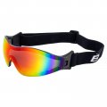 Birdz Eyewear Boogie Foam Padded Motorcycle Ski Skydiving Z87 1 Safety Goggles Black Frames With Reflectech Red Anti-fog Lenses 