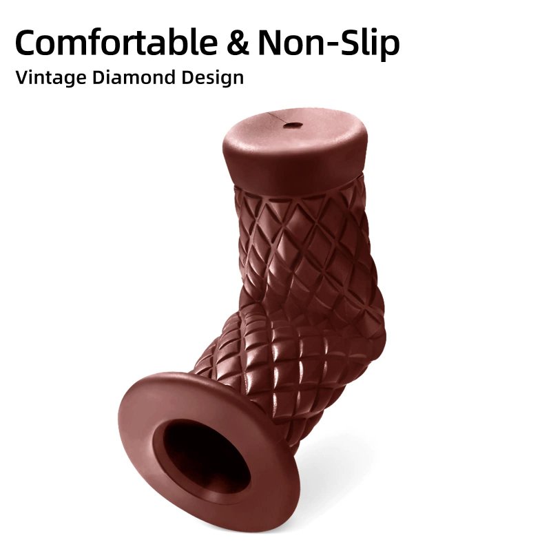 Motorcycle Grips Non Slip Rubber Bar End Thruster 7 8 22mm 24mm Comfort Hand Handlebar Grip Brown