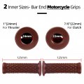 Motorcycle Grips Non Slip Rubber Bar End Thruster 7 8 22mm 24mm Comfort Hand Handlebar Grip Brown