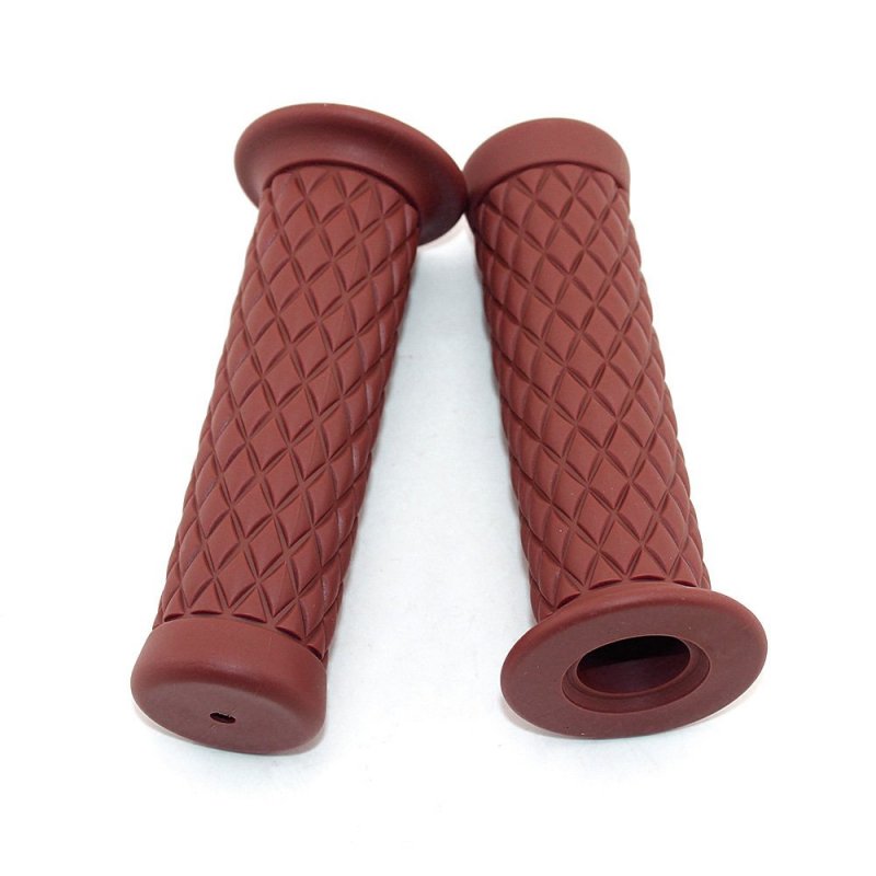 Motorcycle Grips Non Slip Rubber Bar End Thruster 7 8 22mm 24mm Comfort Hand Handlebar Grip Brown