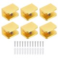 6pcs Glass Shelf Bracket Adjustable Solid Brass Wall Mount Holder Fixture Clip For 8-10mm 31 -0 39 Gold 