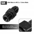 X Autohaux Black 4an Male To M12 1 5mm Thread Tube Hardline Fuel Line Adapter Oil Gas Pipe Fitting