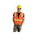 Occunomix Large Economy Value Polyester Vest With Front Zipper Closure Orange High Visibility Lux-xtrans-ol 