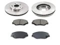 Front Ceramic Brake Pads And Rotor Kit For 2003-2008 Honda Pilot 