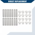 Hihaha Stainless Steel Exhaust Manifold Bolt Stud Hardware For Ford 4 6 5 Liter V8 2 Manifolds Front Durable 16 Pcs