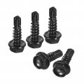 8 X 5 Hex Washer Head Self Drilling Screws 30pcs 410 Stainless Steel Sheet Metal Tapping For Wood Black 