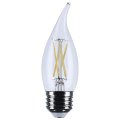 Satco 5 5w Ca10 Led Light Bulb 5000k Natural 500 Lumens Clear Flame Tip 300 Degree Beam E26 Medium Base 92 Cri Dimmable Wet 