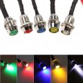 4 Pcs Led Indicator Pilot Dash Light 12v 8mm Aluminums For Speedometer Odometer Tachometer Color White Light Alarm 194sockets