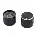 Uxcell 5 Pcs 6mm Diameter Bulb Light Lamp Dimmer Control Rotary Knob Cap Black