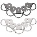 X Autohaux 20pcs Silver Tone Titanium D Shape Tie Down Anchors Lashing Rings For Car Truck Trailer Cargo Rv Boats