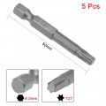 Uxcell 5 Pcs T27 Magnetic Torx Screwdriver Bits 1 4 Inch Hex Shank 2-inch Length S2 Power Tool