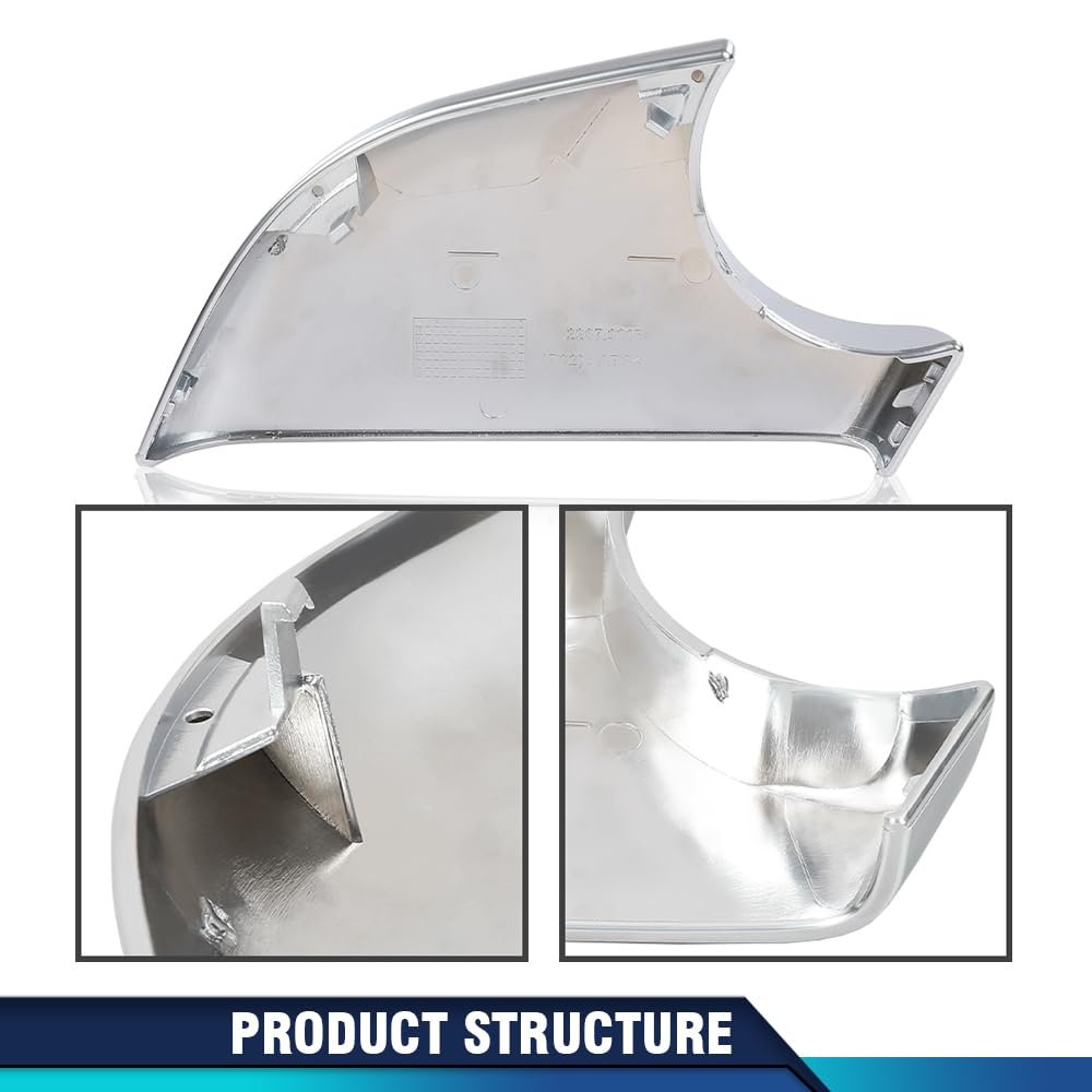 Left Side Wing Door Mirror Cover Holder Lower Chrome For Tesla Model 3 2017 2022 Part Number 22873005 Silver Abs Material