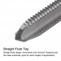 Uxcell Tap Bit Sets M4 X 0 5 H2 Left Hand Straight Flute Machine Thread Milling 3 5mm M35 Cobalt High Speed Steel Hss-co Twist